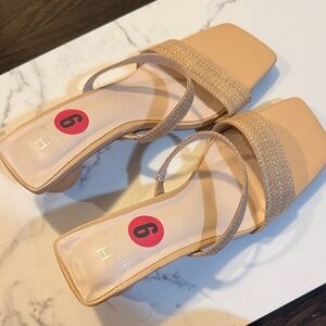 Halston Beige Strappy Heels - US size 6 Womens